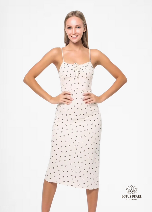 Barbara - Real Silk French Style Classic Polka Dot Sling Dress