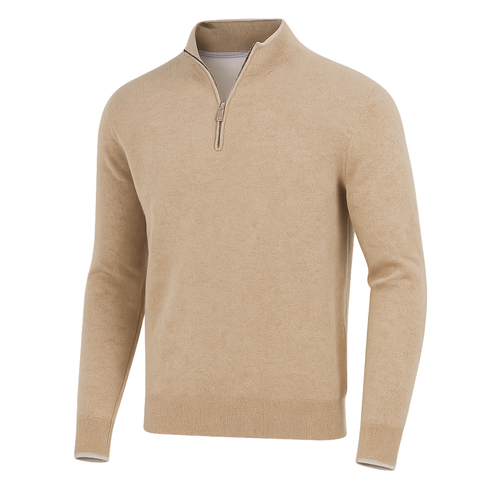 Чоловічий суцільний колір наполовину на блискавці v-neck sweetship
