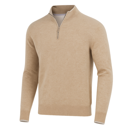 Men's Solid Color Half Zip V-neck Sweatshirt