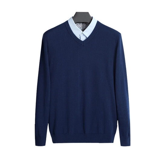 Men's Pullovers V Neck Cotton Sweater