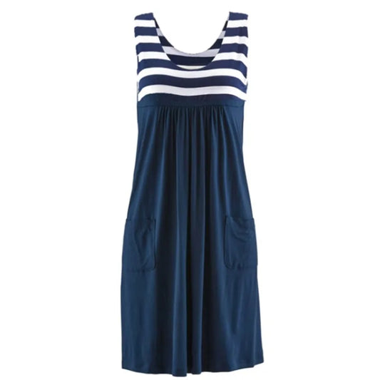 Catharina - Fashion striped simple sleeveless summer dress