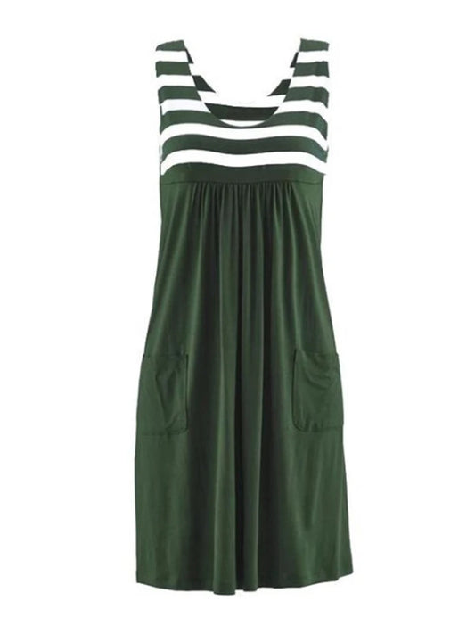 Catharina - Fashion striped simple sleeveless summer dress