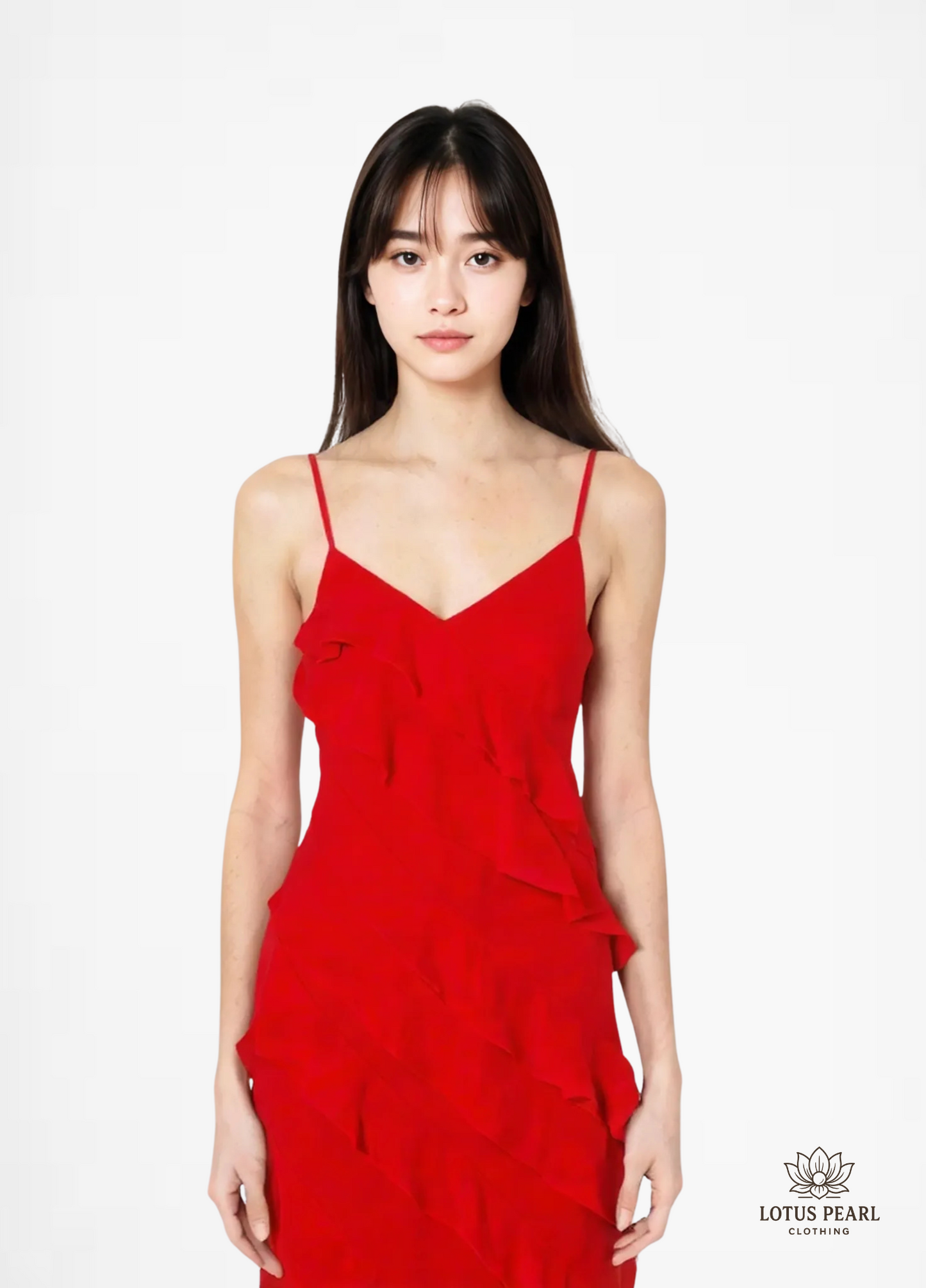 Taylor Sukienka Maxi Chiffon Ruffles Bez Pleców