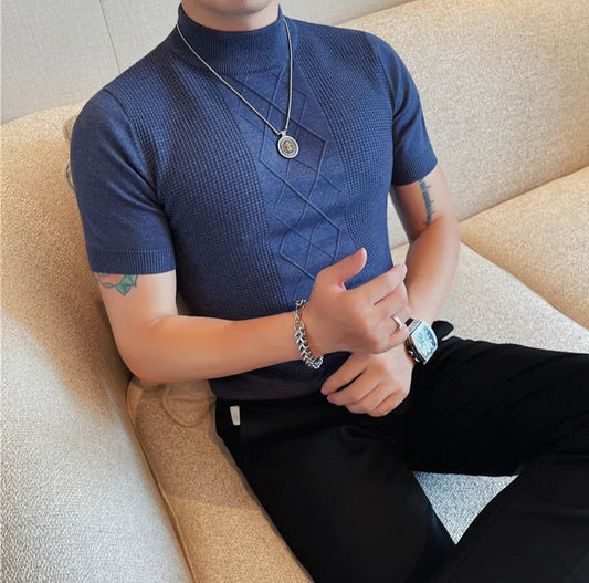 Men's Short Sleeve Turtleneck Sweaters