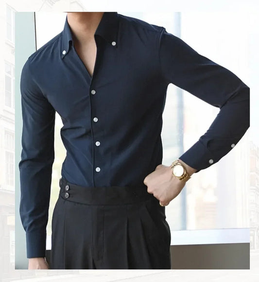 Men's Italian Wrinkle-free Slim-fit Collar Shirt