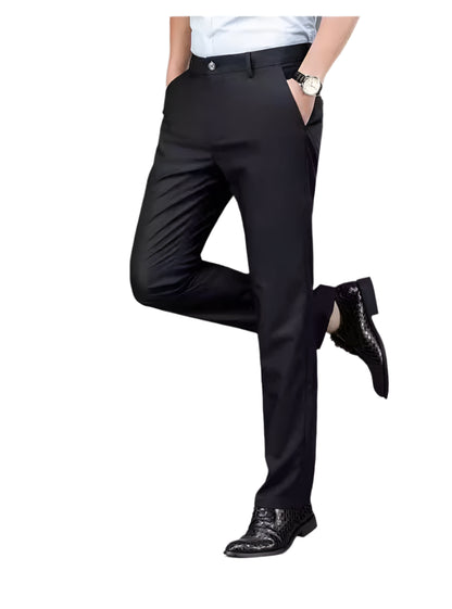 Men’s Solid Stretch Black Trousers