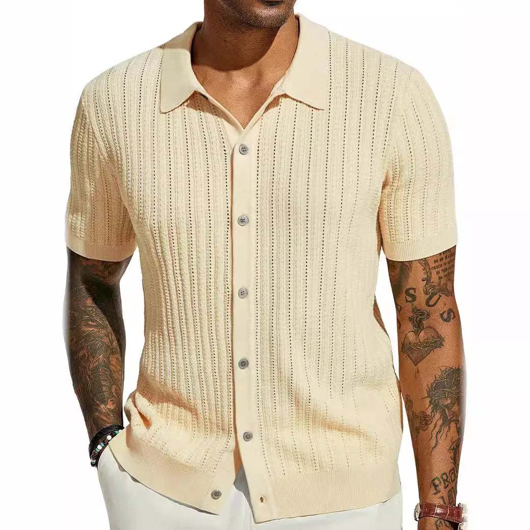 Men's Casual Breathable Knit Shirt