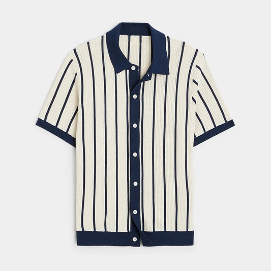 Men's Striped Knit Polo Shirts