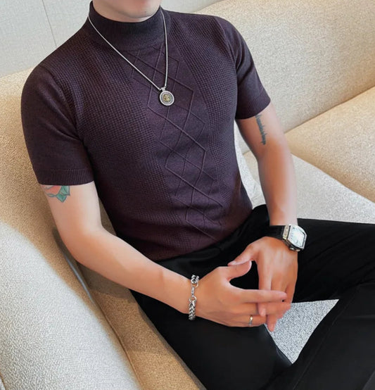 Men's Short Sleeve Turtleneck Sweaters