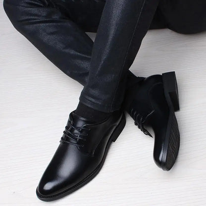 Men's Pointed Leather Business Dress Shoes