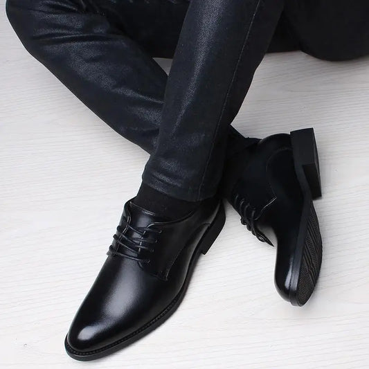 Men's Pointed Leather Business Dress Shoes