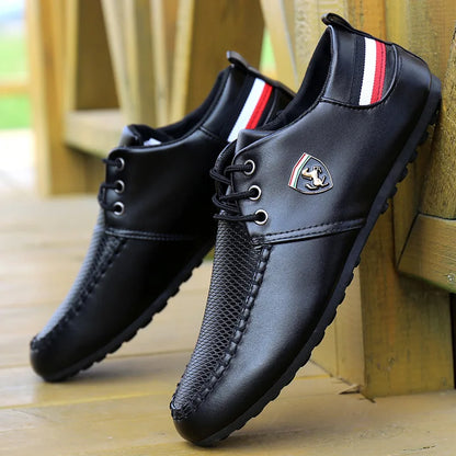 Men's  Lace-up Leather Lightweight Loafers