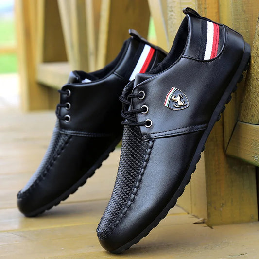 Men's  Lace-up Leather Lightweight Loafers