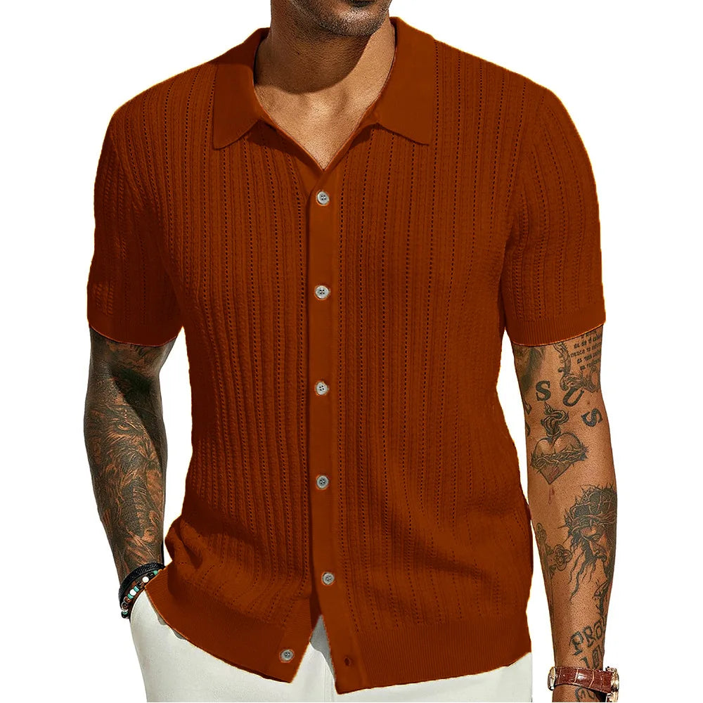 Men's Casual Breathable Knit Shirt