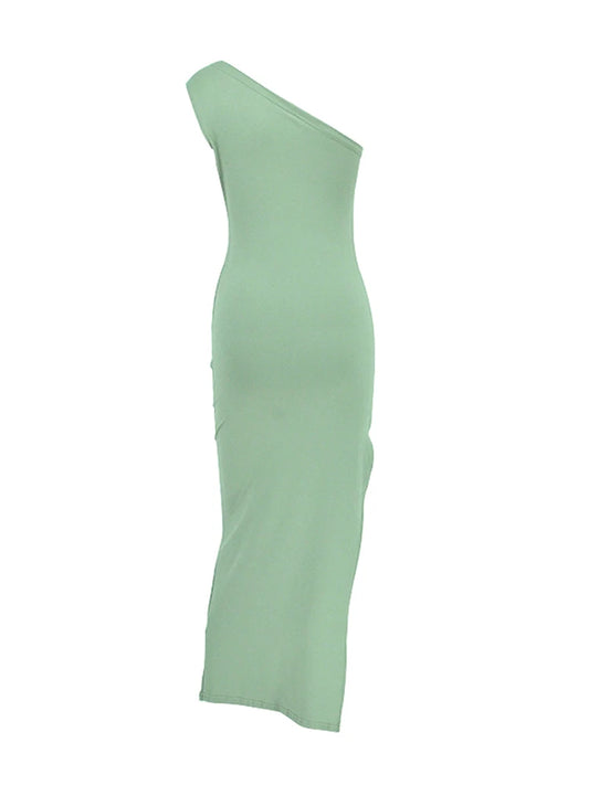 Bethany - Split Sleeveless Backless Slim Maxi Dress - Lotus Pearl Clothing,  -  []