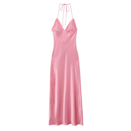 Trudy - V-neck backless long dress