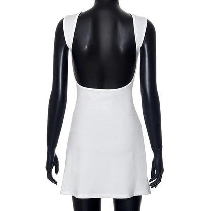 Keke -  Sleeveless Backless Slim Fit Mini Dress