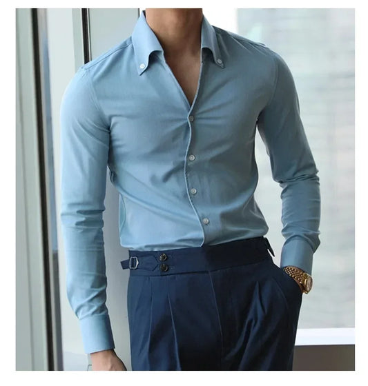 Men's Italian Wrinkle-free Slim-fit Collar Shirt