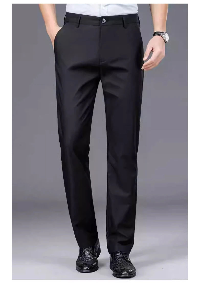 Men’s Solid Stretch Black Trousers