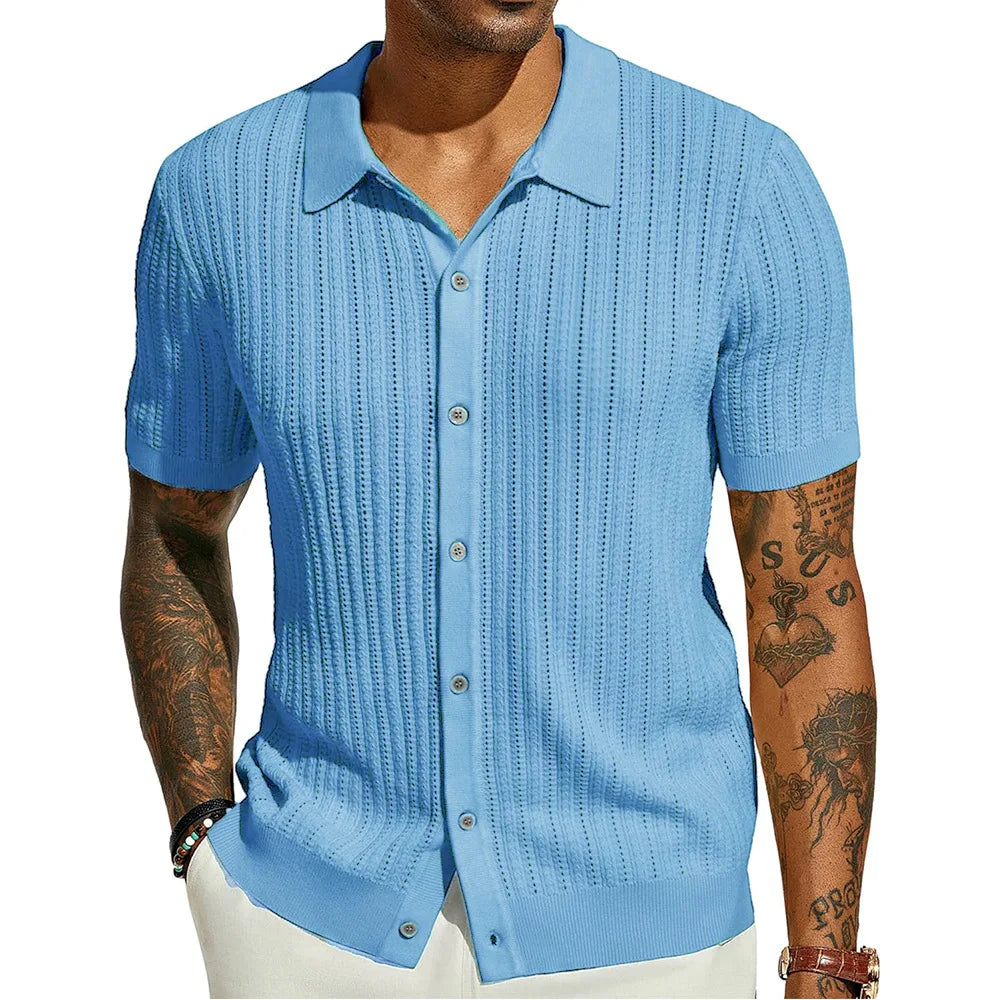 Men's Casual Breathable Knit Shirt