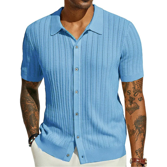 Men's Casual Breathable Knit Shirt