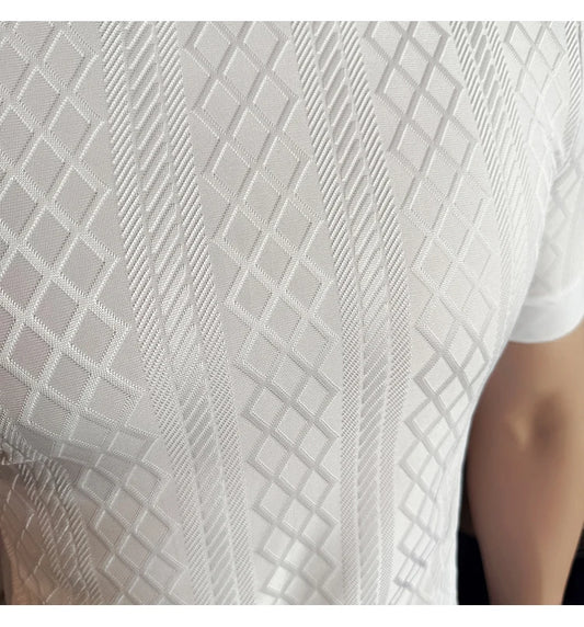 Men's Short Sleeve Slim Fit Designed Shirt