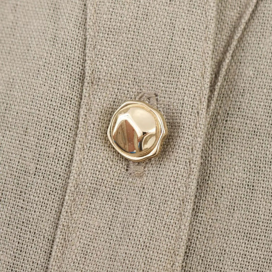 Embla - linen midi dress with a lapel collar