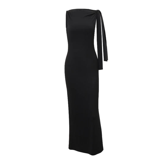 Pricilla - Solid O-Neck Sleeveless Dress