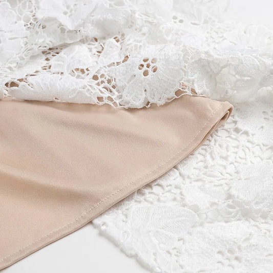 Misty - lace slip midi dress with embroider