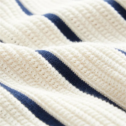 Men's Striped Knit Polo Shirts