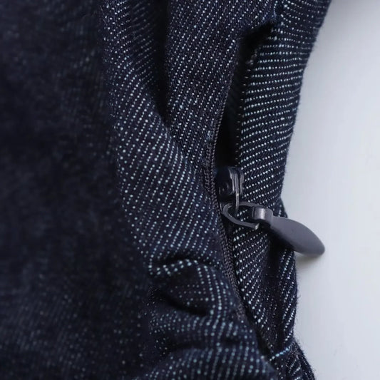 Morgane - denim midi dress with lapel side zipper