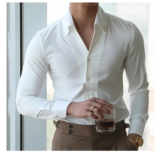 Men's Italian Wrinkle-free Slim-fit Collar Shirt