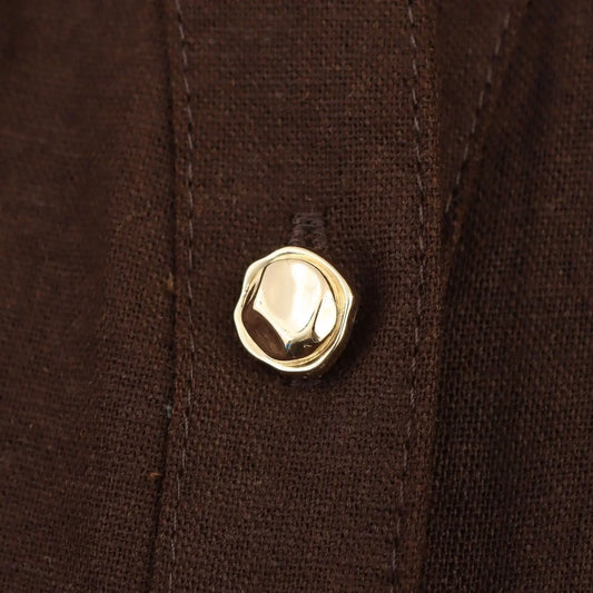 Embla - linen midi dress with a lapel collar