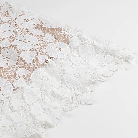 Misty - lace slip midi dress with embroider