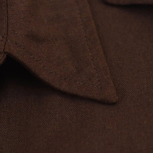 Embla - linen midi dress with a lapel collar