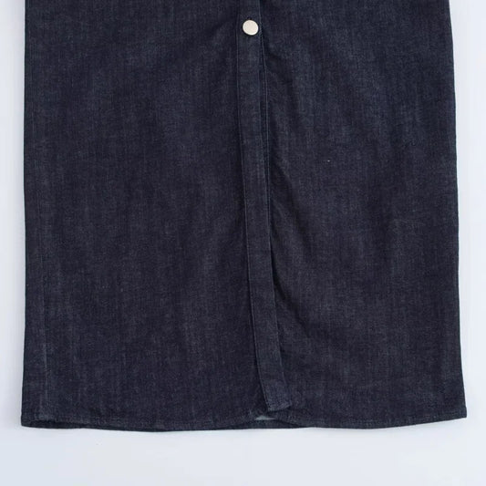 Morgane - denim midi dress with lapel side zipper