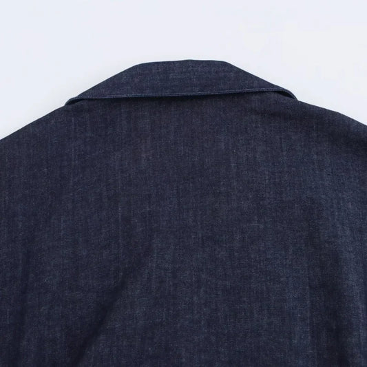 Morgane - denim midi dress with lapel side zipper
