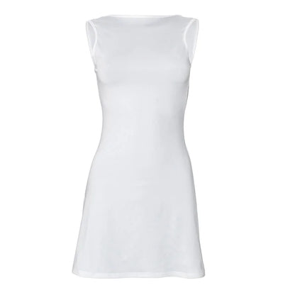 Keke -  Sleeveless Backless Slim Fit Mini Dress