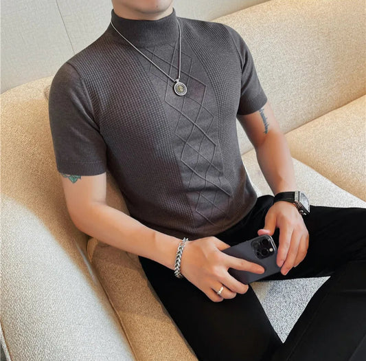 Men's Short Sleeve Turtleneck Sweaters