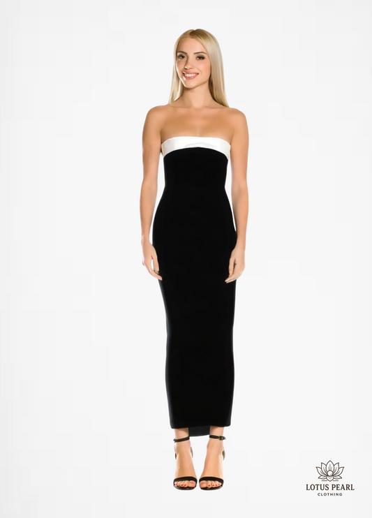 Ace - strapless, off-shoulder maxi dress with a backless design