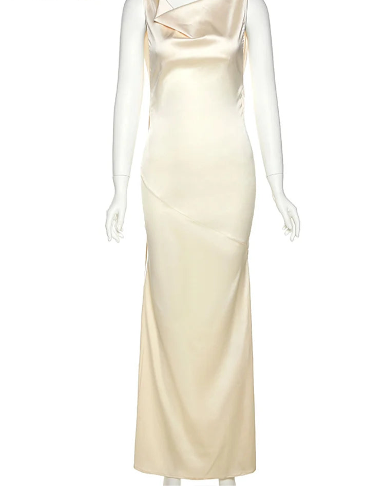 Athos - Backless Maxi Dress V-Neck - Lotus Pearl Clothing,  -  []