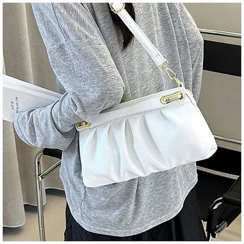 ‌Pleated Underarm Purse‌ - Lotus Pearl Clothing,  -  []