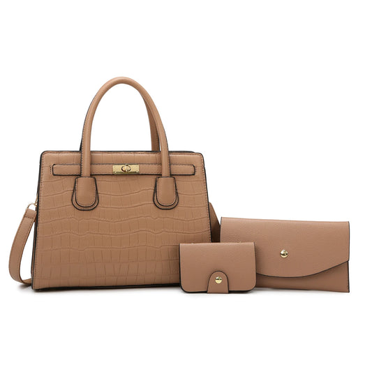 Luxury Feel Handbag 3-Piece Set - Lotus Pearl Clothing,  -  []