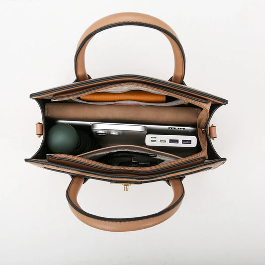 Luxury Feel Handbag 3-Piece Set - Lotus Pearl Clothing,  -  []