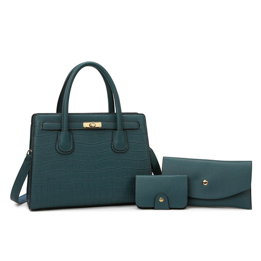Luxury Feel Handbag 3-Piece Set - Lotus Pearl Clothing,  -  []