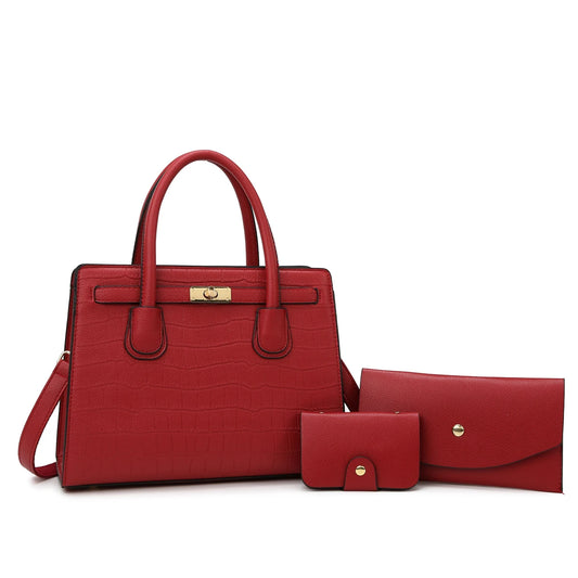 Luxury Feel Handbag 3-Piece Set - Lotus Pearl Clothing,  -  []