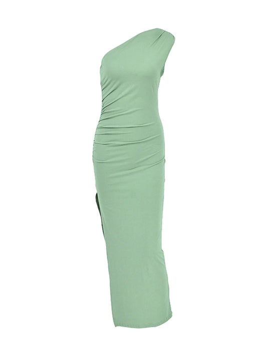 Bethany - Split Sleeveless Backless Slim Maxi Dress - Lotus Pearl Clothing,  -  []
