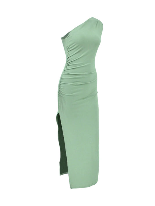 Bethany - Split Sleeveless Backless Slim Maxi Dress - Lotus Pearl Clothing,  -  []